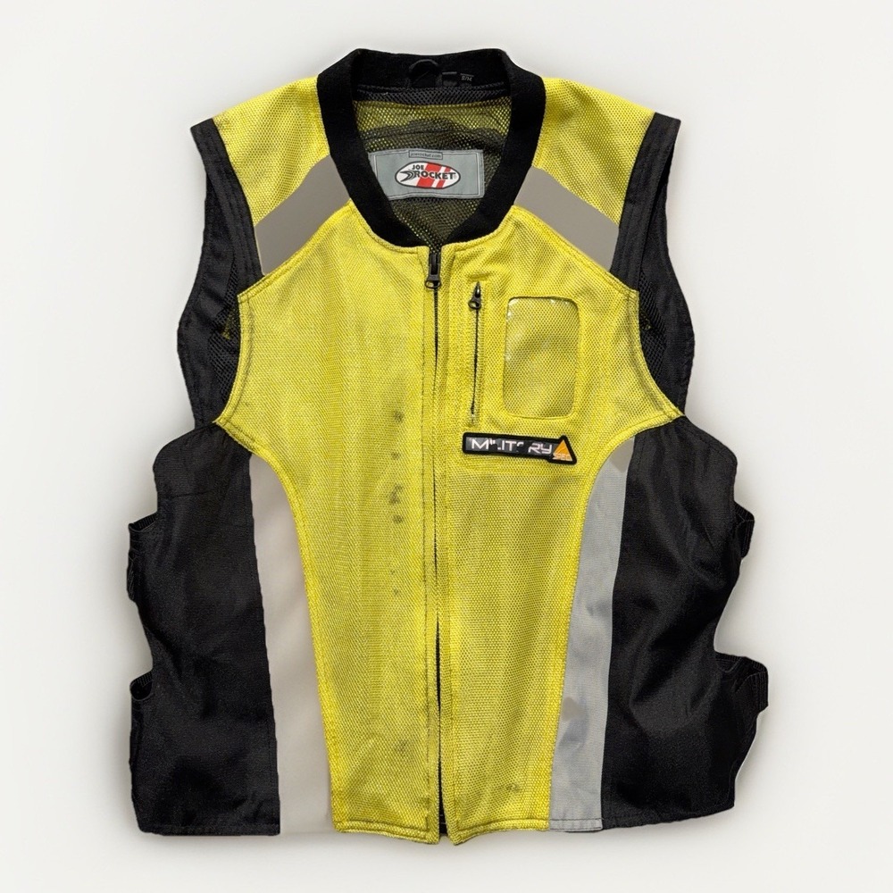 Joe Rocket Military Spec Mesh Motorcycle Vest Men's S/M Yellow High Visibility